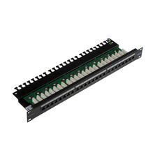LEVITON GIGAPLUS 24 PORT UNSCREENED PATCH PANEL 1U 110 IDC UNIVERSAL WIRING WITH CABLE MANAGEMENT BLACK